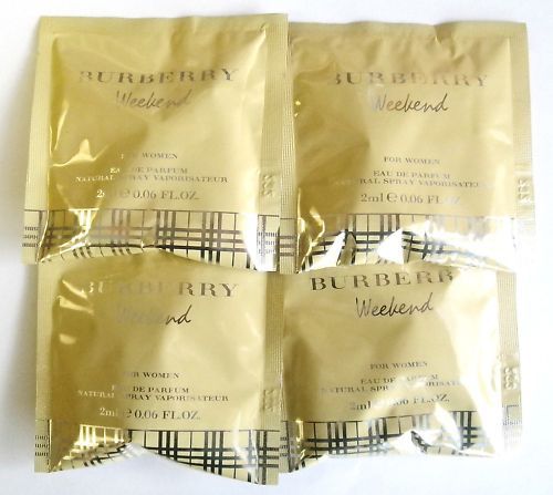 Burberry Weekend Women EDP Spray 2ml .06oz Sample x4  