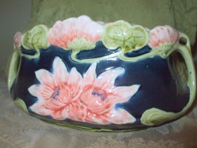 Antique Belgium COBALT aRt nOUveaU Continental Majolica Jugendstil 