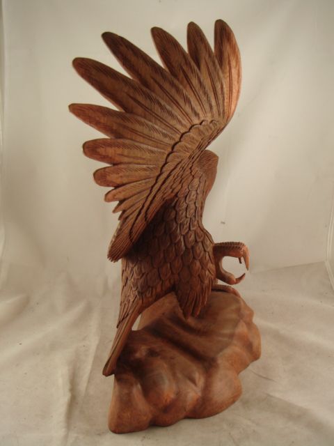 16 Bali Hand Carved LARGE Eagle Spreading Wings Statue  