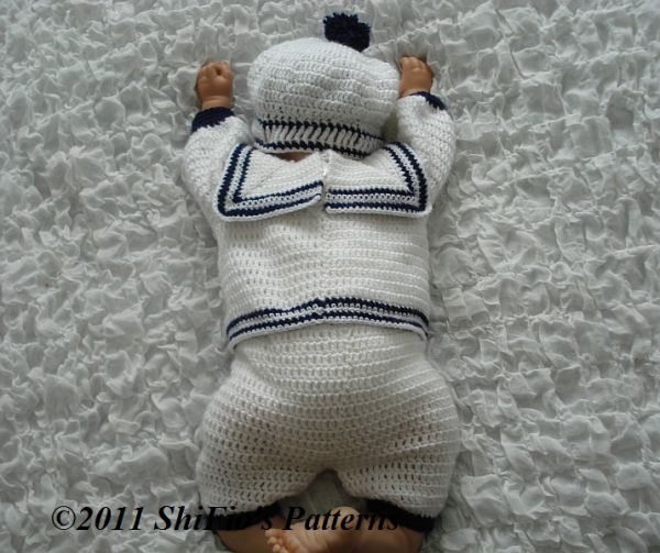 BABY BOY CROCHET PATTERN SAILOR CROCHET PATTERNS #187  