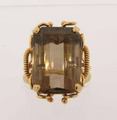 Large Vintage 14k Designer Topaz Ring  