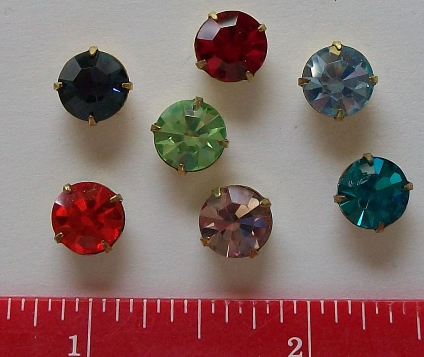 25 Pcs Swarovski 40 Round Stones In Settings Brass  