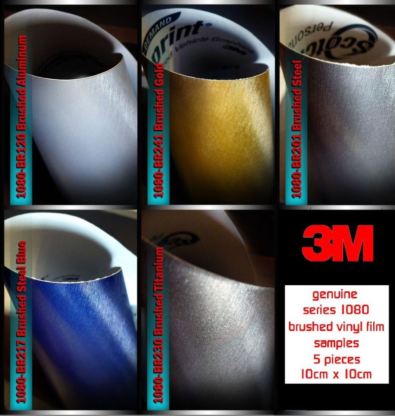 3M Series 1080 Brushed Vinyl Film   Sample 5 pieces 4 x 4  