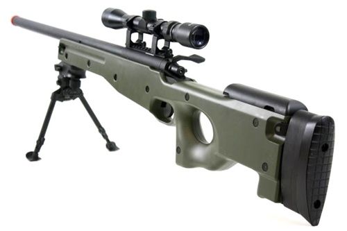 Airsoft AGM L96 AWP Sniper Spring Rifle Scope and Bipod OD Green 