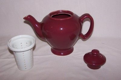 Vintage~ McCormick Burgundy TeaPot/W White Infusor  