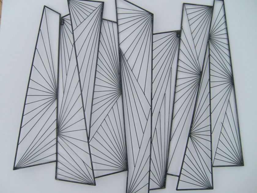 Metal Wall Art Striking Charcoal Geometric Abstract Wall Decor 96cm x 