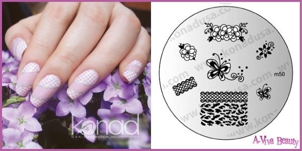 Konad Stamping Nail Art Image Plate M50 LEOPARD LACE  