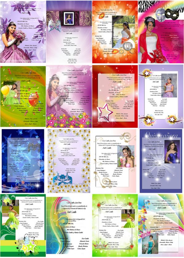 65 Backgrounds for Quinceaneras Photos / Invitations  