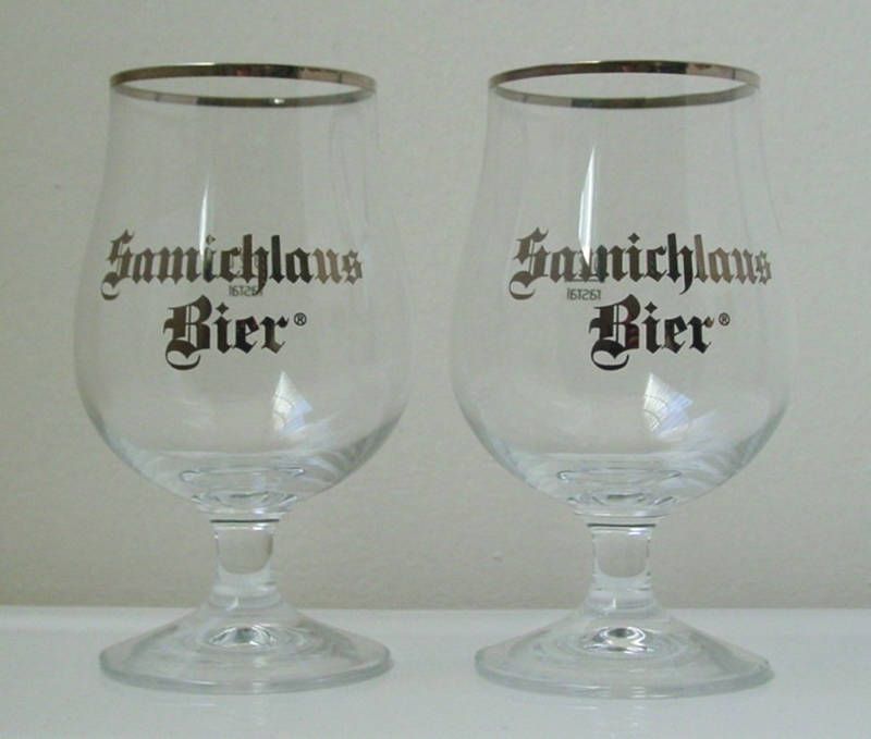 SAMICHLAUS Tulip Shape BEER Glasses /PAIR  Collectibles  