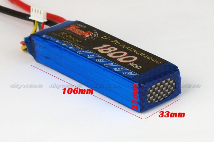   1800mAh 11.1V 30C Burst 50C Lipo battery for RC airplane US Stock