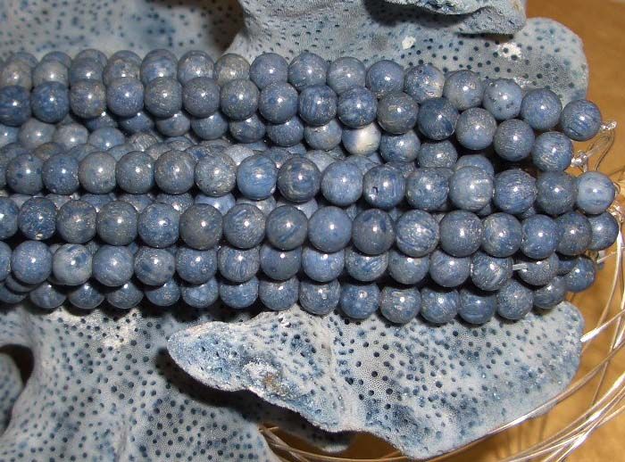 16strand genuine blue coral beads//6mm diameter  