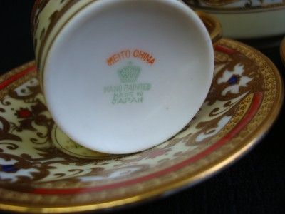 MEITO CHINA JAPAN HANDPAINTED PART COFFEE SET  