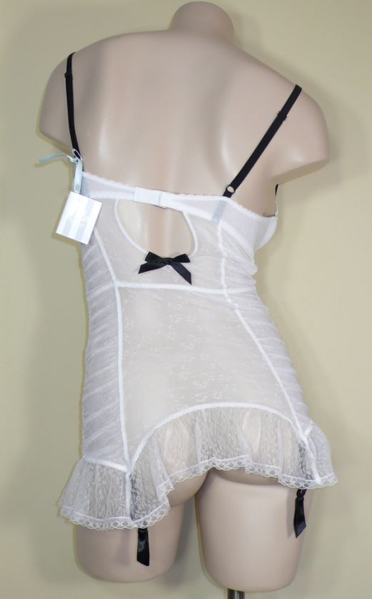 58 Victorias Secret Bridal I DO Lace Ruched Babydoll Nightie 34C 