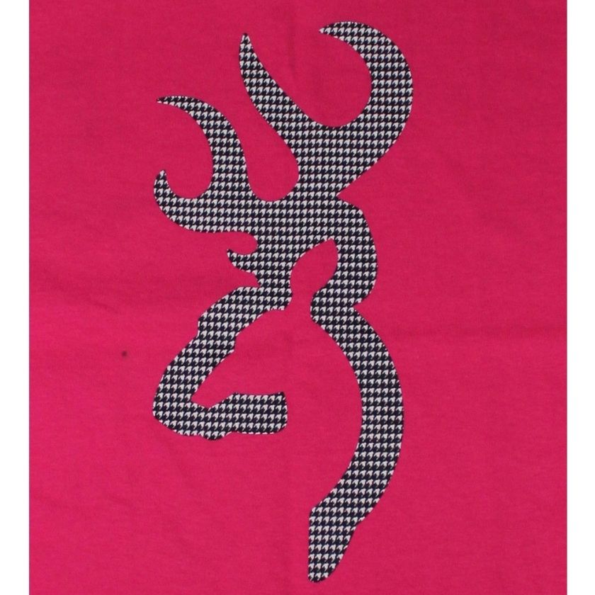 Browning Buckmark T Shirts Houndstooth Pattern Dark Pink Alabama 