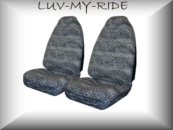 New White Cheetah Universal Auto Bucket Seat Covers  