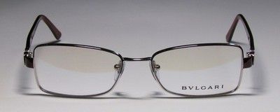 NEW BVLGARI 296 53 17 130 SHINY SILVER/BURGUNDY EYEGLASS/GLASSES/FRAME 