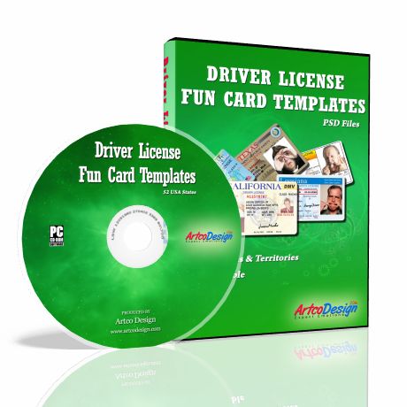 DRIVER LICENSE TEMPLATES FUN CARDS INVITATIONS PSD  