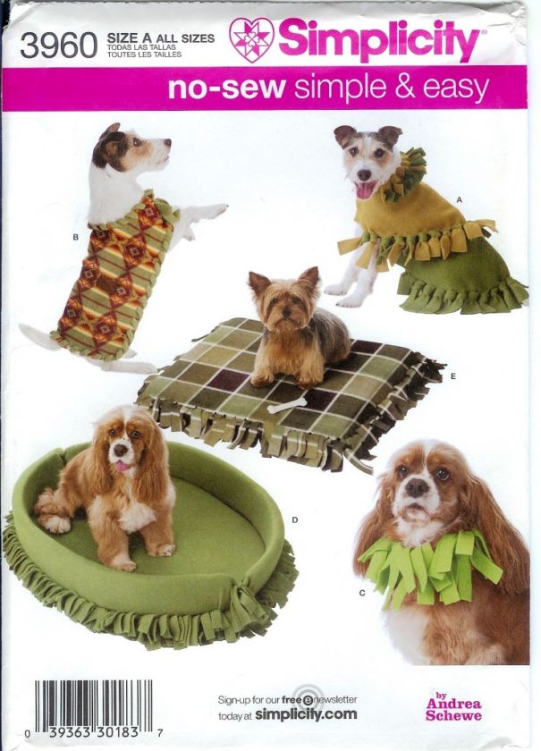 Simplicity Dog/Cat Clothes Pet Clothing Sewing Pattern  