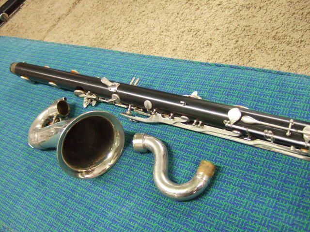Vintage Bundy Selmer Bass Clarinet Body Bell Neck for Parts As Is Used 