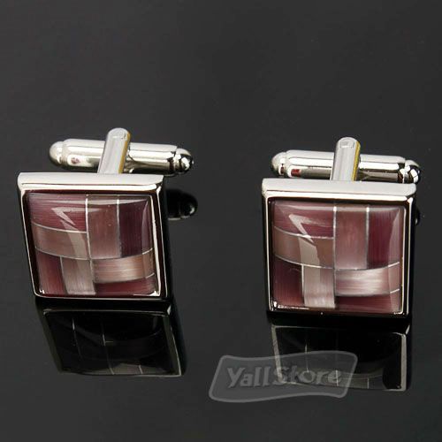 Dress Men`s Wedding Party High Quality French Shirt Opal Cufflink Cuff 