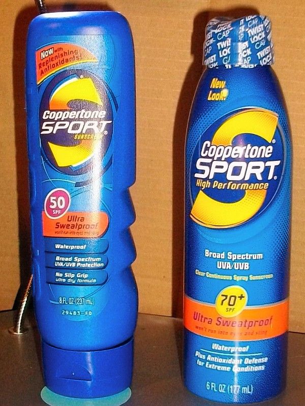 Lot of 2 Coppertone Sun Screen/Block Products 50+ Sweat Proof & 70 