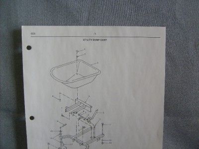 CUB CADET UTILITY DUMP CART ATTACHMENT FOR GMT PARTS LIST ILLUSTRATED 