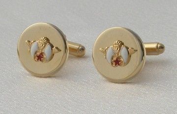 new 3D MASONIC GOLD SHRINER MASON tuxedo CUFFLINK STUDS  