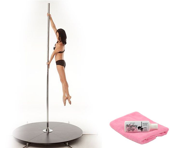 Portable Pole Dance X Stage Lite + 45mm Chrome Xpert Xpole + Mighty 