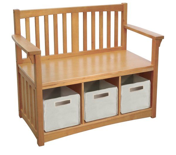   Mission Kids Childrens Storage Bench w/ Bins 716243855078  