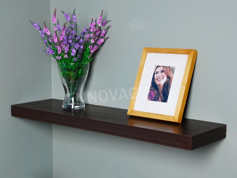 48x10x2 WALNUT WOOD WALL SHELF FLOATING SHELVES  