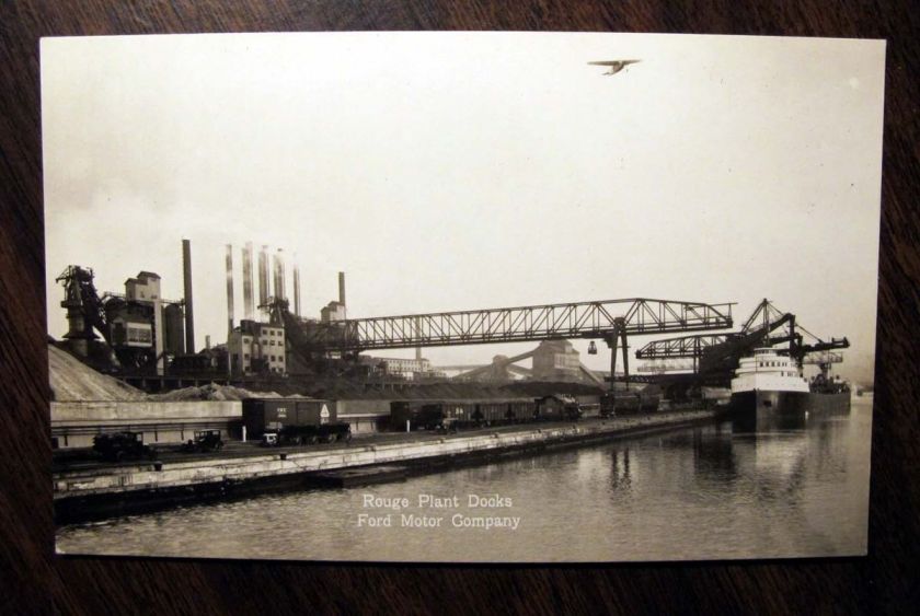 ROUGE PLANT DOCKS FORD MOTOR COMPANY DEARBORN MI Photo Postcard 