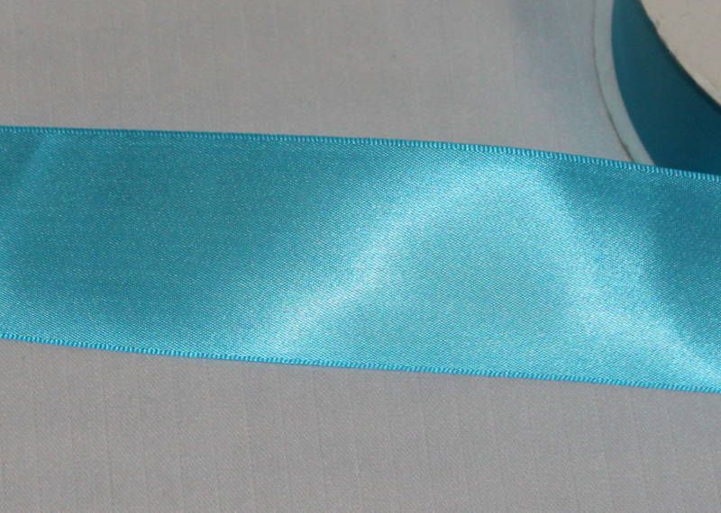 TURQUOISE SATIN single face ribbon 5 yards  