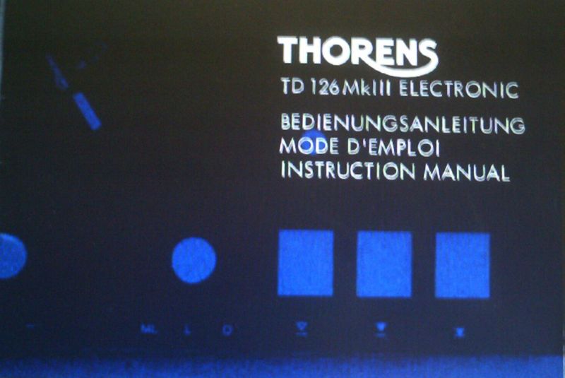 THORENS TD126 MKIII ELECTRONIC INSTRUCTION MANUAL BOUND  