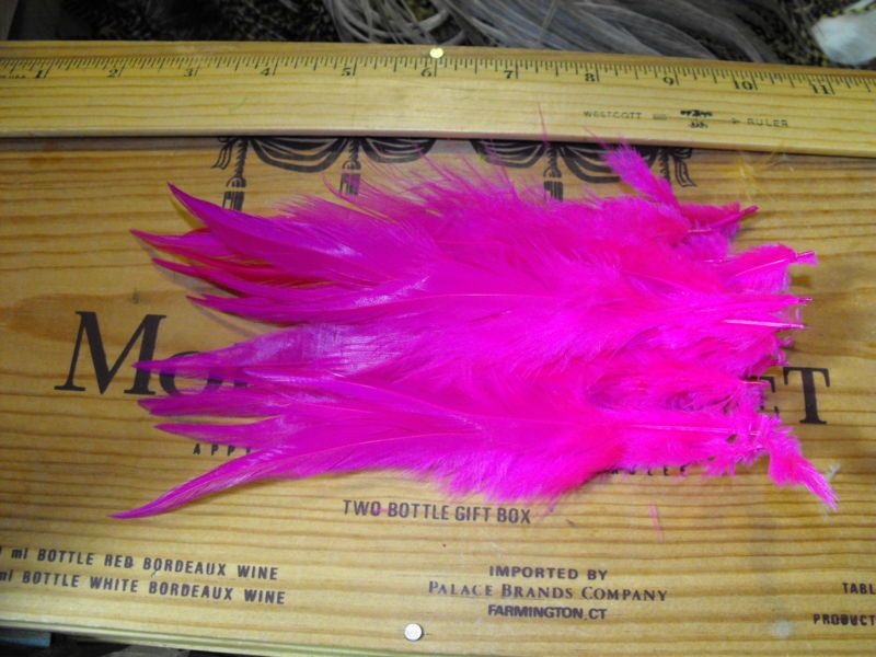 12 Fly Tying Hair Extension Fusia Saddle Feathers  