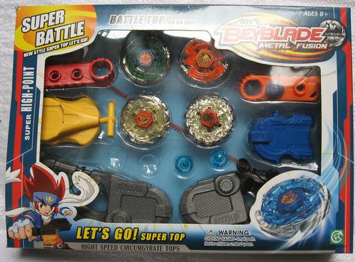 Fusión Beyblade 4 de Metall fijó er + el lanzador 2 + Griff