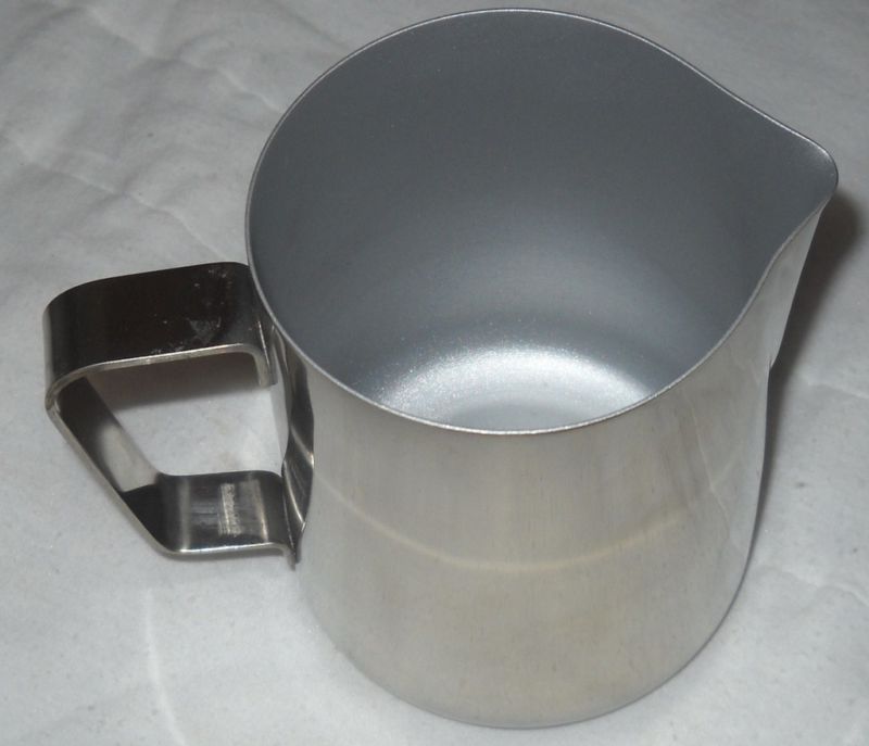 Pitcher,20oz, milk frothing, stainless/teflon, spec97  