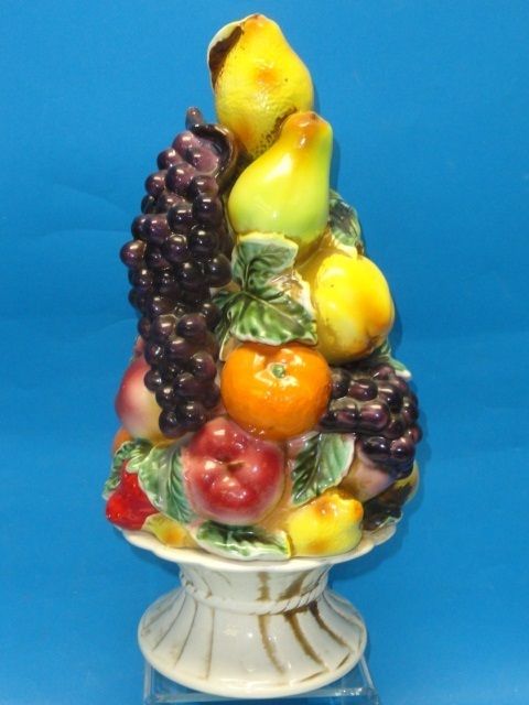 VINTAGE PORCELAIN ITALIAN FRUIT BASKET ~ 16.5  