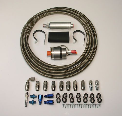 Fuel Pump Hot Rod Kit w Braided Hose LS1 LS6 LS3 LS7  
