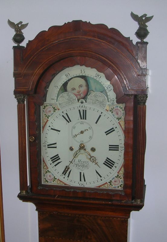 Meyer Bristol Grandfather Clock Antique c. 1800 Wow  