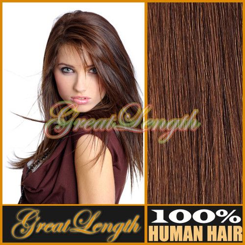 HALF HEAD Clip in Human Hair Extensions Medium Brown #6  