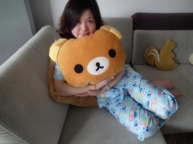 Rilakkuma San x cute back cushion air conditioning is  