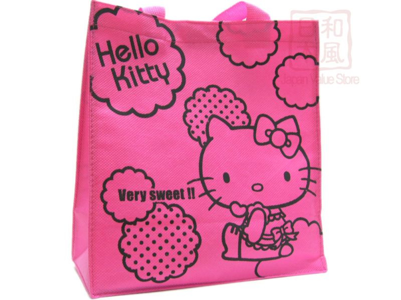 Hello Kitty Non woven Hand Bag   Pink   Sweet Kitty  