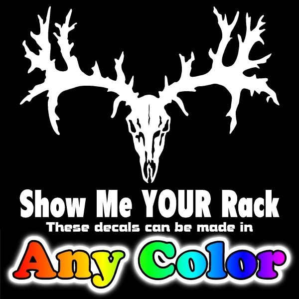 Deer Skull 11 Hunting Chrome Auto Window Sticker Decal  