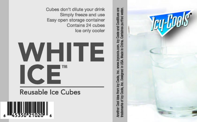 White Ice   Reusable Ice Cubes  