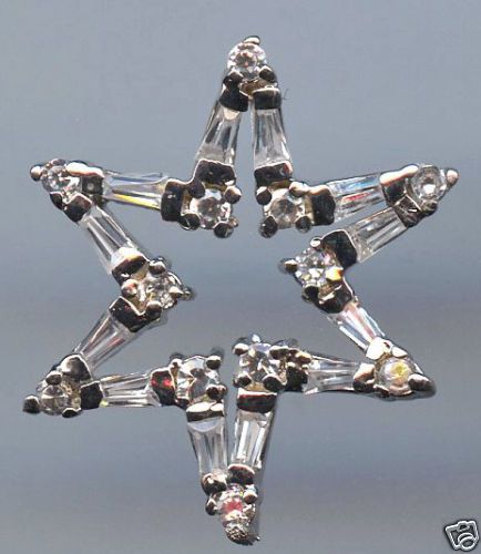 DAINTY CZ JEWISH STAR OF DAVID SLIDE PENDANT  