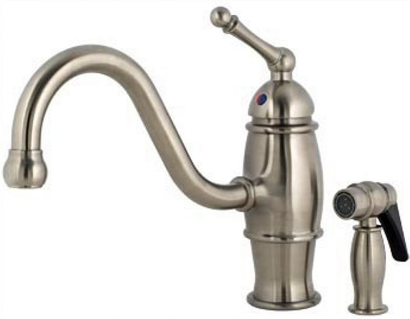 Hamat Stainless Kitchen Faucet w Side Spray 6 6153 ST  