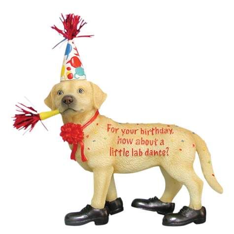 16931, Happy Birthday Collection, YELLOW LAB FIGURINE  