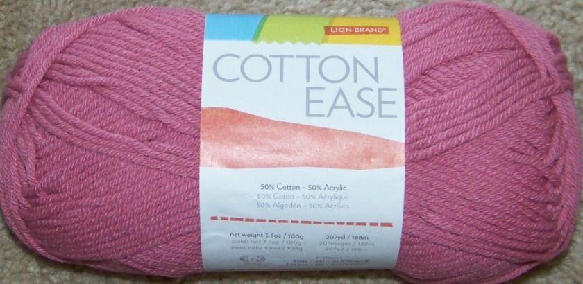 Lion Brand Cotton Ease cotton + acrylic yarn Berry  