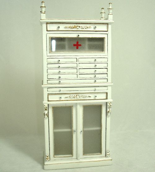   Bespaq White Dental or Medical Cabinet Miniature for Doll House  