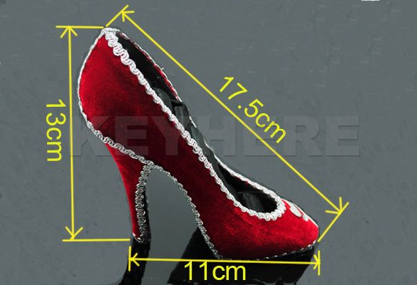 Shoe Ring Earring Jewelry Display Holder Stand Rack Red  